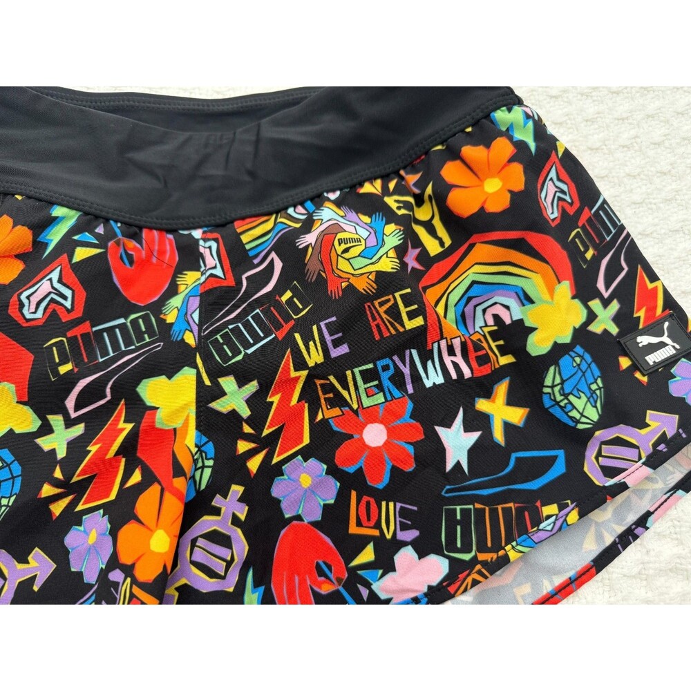 PUMA Pride Running Shorts Women's Small Rainbow "We Are Everywhere" Athletic Act - Picture 4 of 11